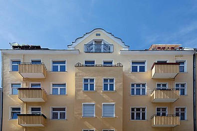Blick auf das ausgebaute Dachgeschoss der Amsterdamer Strasse.